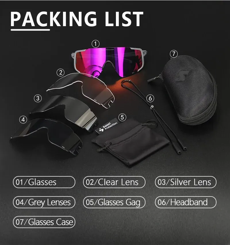 Sweet Protection 2022 Polarized Cycling Sunglasses Sports Photochromic MTB Road Bike Glasses Marathon 4 Lens Running Glasses