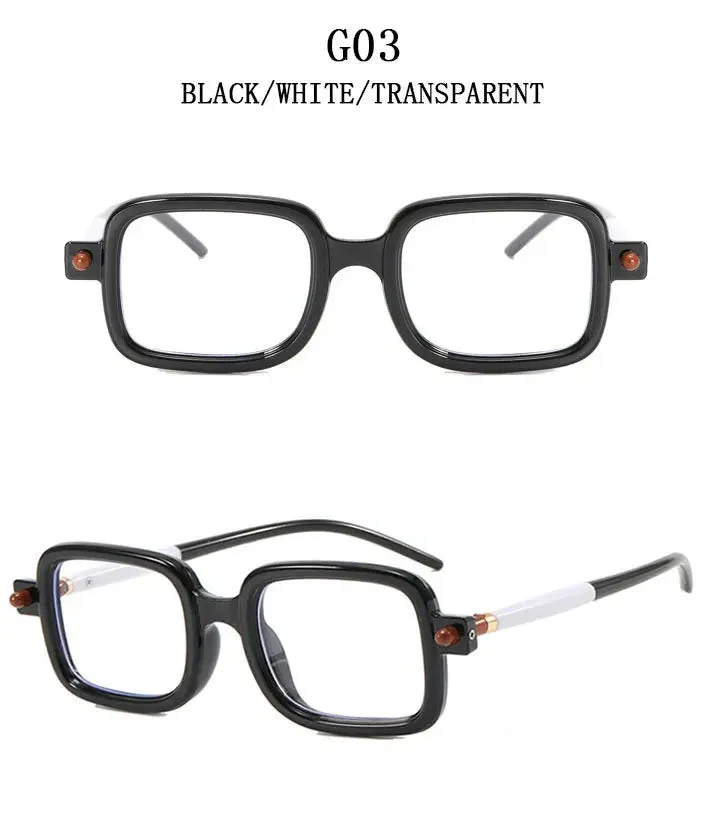 Vintage Blue Light Blocking Square Sunglasses for Men and Women